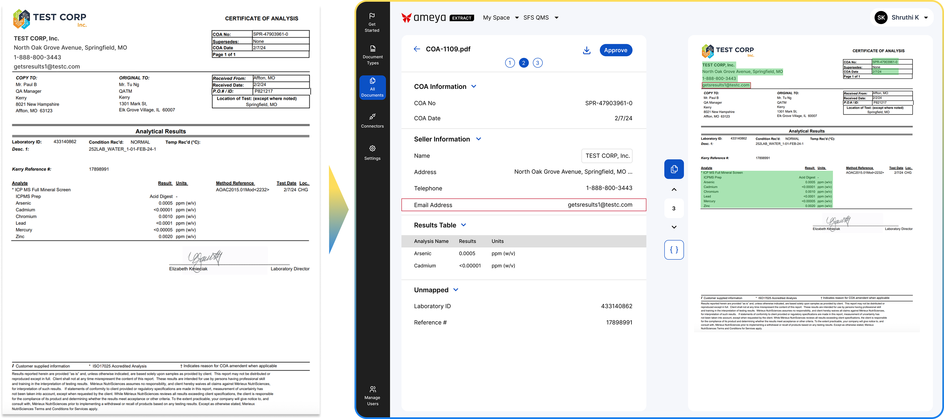 Ameya Extract Interface